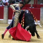 Trincherazo de Daniel Luque en su faena al sexto de la tarde