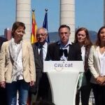Ramón Tremosa, durante el acto electoral de hoy en Montjuic