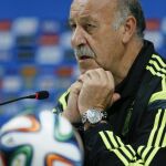 Vicente del Bosque participa a una rueda de prensa en Salvador de Bahía (Brasil).