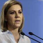 María Dolores de Cospedal, durante la rueda de prensa que ofreció tras la reunión del comité de dirección del partido.