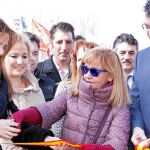 La consejera Silvia Clemente, la presidenta de la Diputación de León, Isabel Carrasco, y el alcalde de Valencia de Don Juan, Juan Martínez Majo, inauguran la Feria