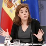 Saénz de Santamaría, durante su intervención ayer en el Consejo de Ministros