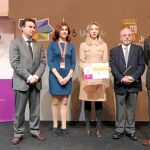 La consejera Alicia García, con Roberto Díez, Raquel González, Gonzalo Jiménez y Javier Ramírez