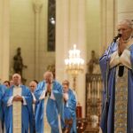 Rouco Varela, ayer durante la vigilia que se celebró en La Almudena