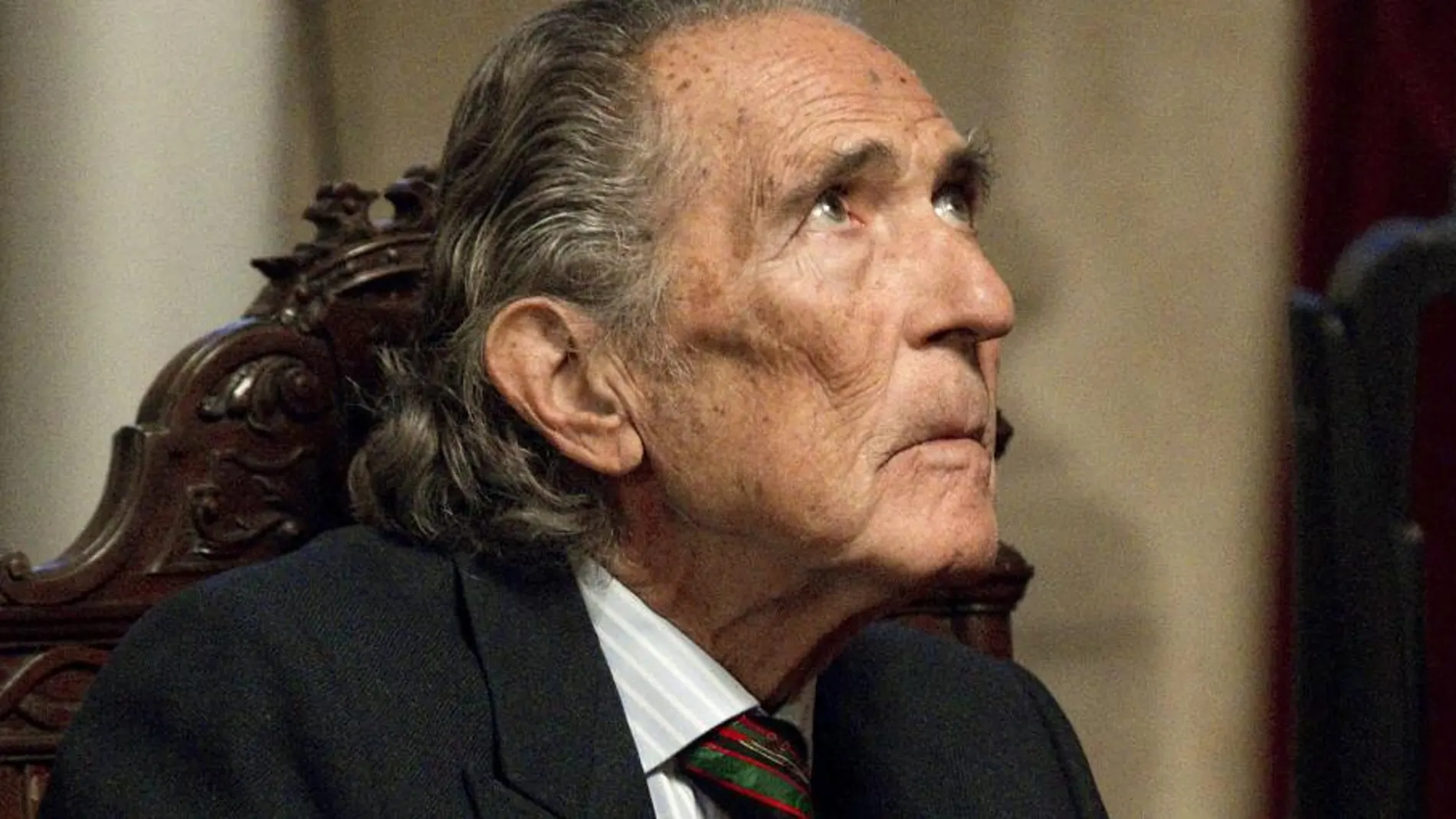 Antonio Gala momentos antes de recibir el título de Hijo Adoptivo y la Medalla de la Ciudad de Málaga.