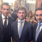 Manzanares, El Juli y Ponce, durante la coronación de Felipe VI en el Salón del Trono del Palacio Real
