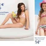 Imagen del catálogo en el que se publicita el bikini con relleno
