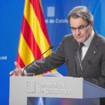 Artur Mas ayer, en su primera comparecencia del año