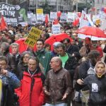 Participantes en la manifestación convocada por la Plataforma por la Escuela Pública contra la reforma educativa en Madrid