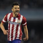 Villa celebra uno de sus dos goles ante el Celta