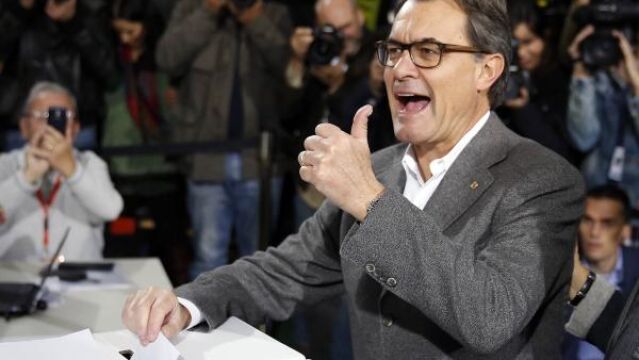 Artur Mas, hoy, tras votar.