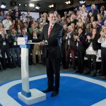 Mariano Rajoy, durante su intervención en Barcelona.