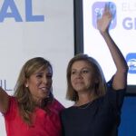 Alicia Sánchez-Camacho y María Dolores de Cospedal, hoy en Badalona.