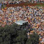 Vista de la Plaza de Cataluña donde se han concentrado miles de personas