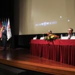 Santiago Aguilare durante su intervenciónen la mesa redonda la tauromaquia en América