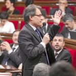 Mas, durante una reciente sesión de control en el Parlamento de Cataluña