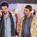 Miguel Ángel Muñoz y Luis Mottola, durante un episodio de la ficción