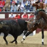 El rejoneador Diego Ventura, ayer en Las Ventas, que cortó un trofeo y recibió petición de otro