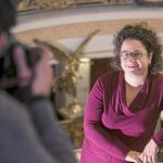La escritora británica Sophie Hannah, ayer, en Barcelona