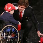 Fernando Alonso, en un momento de la gala solidaria.