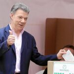 Santos, en el momento de su votación