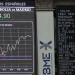 Vista del panel de la Bolsa de Madrid
