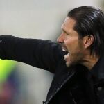 Diego Simeone durante un partido del Atlético en el Vicente Calderón