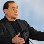 Silvio Berlusconi en un acto de su partido celebrado hoy en Italia
