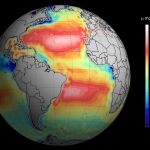 Alcalinidad (capacidad para neutralizar ácidos) total de los océanos, vista desde el espacio