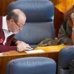 El pleno de ayer en la Asamblea dejó la imagen del diputado de IU, Miguel Ángel Reneses, fotografiando a modo de recuerdo el escaño vacío de Tania Sánchez.