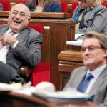 Nadal en una imagen como líder del grupo parlamentario del PSC, momento que recoge en su libro «Testimoni de càrrec»