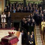 Los Reyes en la puerta del Congreso