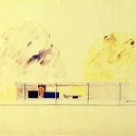 Un boceto de Mies van der Rohe, conservador en el MoMA, para uno de sus proyectos arquitectónicos