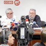 Cándido Méndez y Toxo Fernández, en Madrid en la presentación de los actos del 1 de mayo
