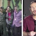 Sobre estas líneas, Pablo Iglesias y Juan Carlos Monedero, en el Palacio Presidencial venezolano con un grupo de militares. A la derecha, Iglesias en el programa Fort Apache