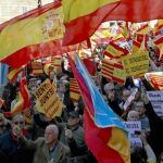 «Cataluña es España», y el «Soy catalán, catalán y español» fueron los cánticos más coreados