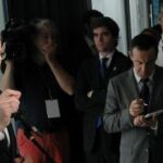 El presidente del Gobierno, Mariano Rajoy, comparece ante los medios de comunicación, durante su viaje a la República de Panamá