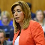 Susana Díaz en una de sus intervenciones en el Parlamento andaluz.