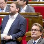 Mas y Junqueras en el Parlament