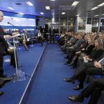 El ministro del Interior, Jorge Fernández Díaz, ayer durante su intervención en la sede de LA RAZÓN
