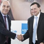 Ángel Simón, presidente de la Fundación Aquae, y Javier Martos, director ejecutivo de UNICEF