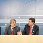 Los portavoces de los grupos parlamentarios, Alejandro Valderas (UPL), José María González (IU), Carlos Fernández Carriedo (PP) y Ana Redondo (PSOE)