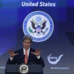 El secretario de Estado de EE.UU. John Kerry, durante la apertura del congreso «Nuestro Océano»