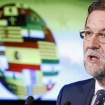 El presidente del Gobierno, Mariano Rajoy, ayer en Bruselas durante su intervención tras la Cumbre europea