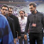 El líder de Podemos fue escoltado por seis miembros de seguridad en la asamblea de su partido en octubre