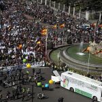 La Marcha por la vida a su llegada a Cibeles
