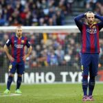 Rakitic y Mascherano, fiel reflejo de la tristeza por la derrota de los azulgrana ante el Málaga