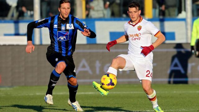 Una imagen del encuentro entre el Atalanta y el Roma hoy en Bérgamo