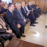 Agustina Sanjuán, primera por la izquierda, junto al resto de los imputados