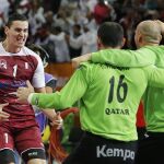 Qatar Zarko Markovic, Goran Stojanovic y Danjel Saric celebran la victoria